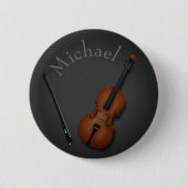 Whimsical Cello & Bow Custom Classical Musician Button (Vorderseite)