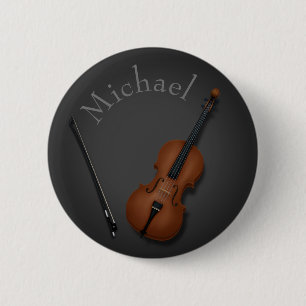 Whimsical Cello & Bow Custom Classical Musician Button