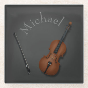 Whimsical Cello & Bow Custom Classical Musician Glasuntersetzer
