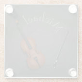 Whimsical Cello & Bow Custom Classical Musician Glasuntersetzer (Rückseite)