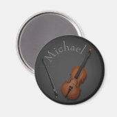 Whimsical Cello & Bow Custom Classical Musician Magnet (Vorderseite/Rückseite)