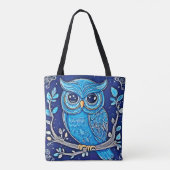 Whimsical Chalk Eule Tasche (Rückseite)
