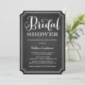 Whimsical Chalkboard Bridal Dusche Einladung (Stehend Vorderseite)