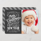 Whimsical Chalkboard Frohe Weihnachtsfoto Karten (Vorne/Hinten)