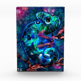 Whimsical Chameleon Abstrakt floral Aquamarin Gree Fotoblock