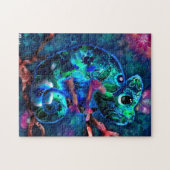 Whimsical Chameleon Abstrakt floral Aquamarin Gree Puzzle (Horizontal)