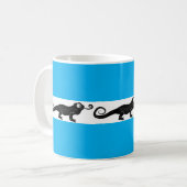 Whimsical Chameleon Design Turquoise Coffee Cup Kaffeetasse (Vorderseite Links)