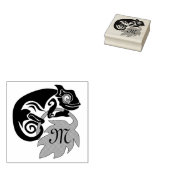 Whimsical Chameleon Klettern auf Hopfen Monogram Gummistempel (Stempel)