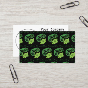 Whimsical Chameleon Klettern auf Hopfen Monogram Visitenkarte