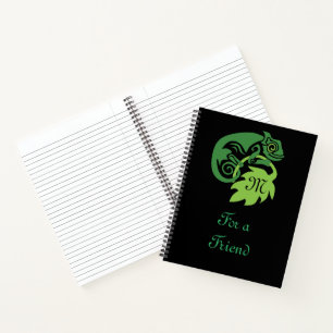 Whimsical Chameleon Monogram Notizblock