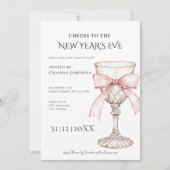 Whimsical Champagne New Year's Eve Party Einladung (Vorderseite)