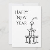 Whimsical Champagne New Year's Eve Party Einladung (Rückseite)