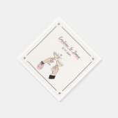 Whimsical Champagne Toast Wedding Napkins Serviette (Ecke)