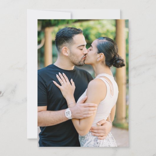 Whimsical Champagner Tower Cream Foto Hochzeit Save The Date (Rückseite)