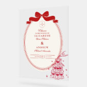 Whimsical Champagner Tower Doodle Wedding Acrylschild (Winkel)