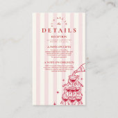 Whimsical Champagner Tower Doodle Wedding Begleitkarte (Vorderseite)