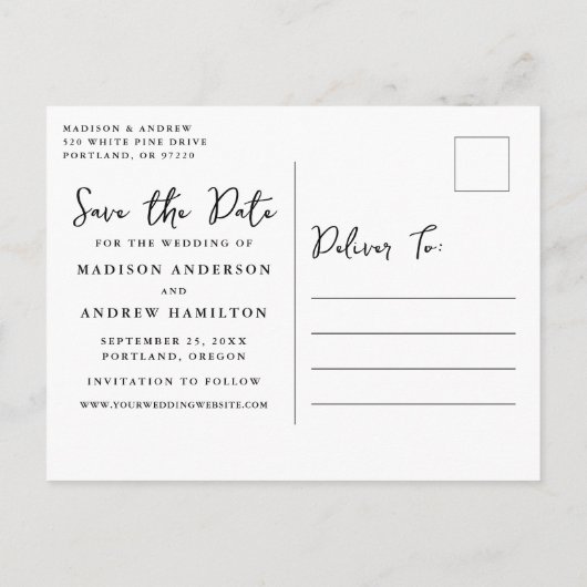 Whimsical Champagner Tower Save the Date Ankündigungspostkarte (Rückseite)