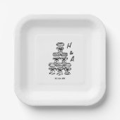 Whimsical Champagner Tower Wedding Cocktail Pappteller (Vorderseite)
