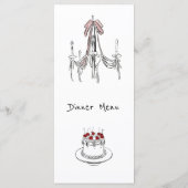 Whimsical Chandelier Dessert Cake Wedding Menu Menükarte (Rückseite)