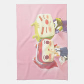 Whimsical Characters with Cat Geschirrtuch (Vertikal)