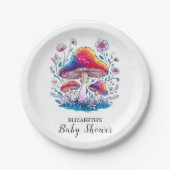 Whimsical Charming Mushroom Baby Dusche Pappteller (Vorderseite)