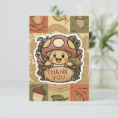 Whimsical Charming Mushroom Danke Karte (Stehend Vorderseite)