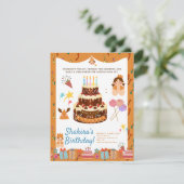 Whimsical Charming Watercolor Chic Birthday Magie Einladung (Stehend Vorderseite)