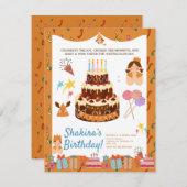Whimsical Charming Watercolor Chic Birthday Magie Einladung (Vorne/Hinten)