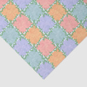 Whimsical Checkered Tile mit grünen Reben Seidenpapier (Detail)