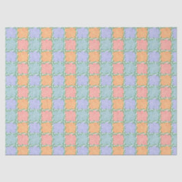 Whimsical Checkered Tile mit grünen Reben Seidenpapier