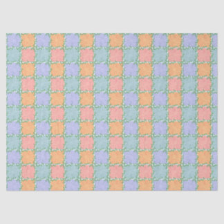 Whimsical Checkered Tile mit grünen Reben Seidenpapier