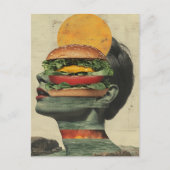 Whimsical Cheeseburger Fantasy Portrait Design Postkarte (Vorderseite)