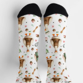Whimsical Chef Geese Design, Cute Farm goose Socken (Oben)