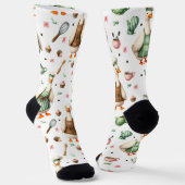 Whimsical Chef Geese Design, Cute Farm goose Socken (Gewinkelt)
