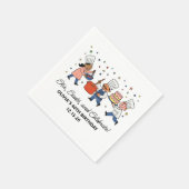 Whimsical Chef Kochkurs Geburtstagsfeier Serviette (Ecke)