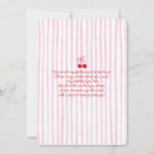 Whimsical Cherry auf Top Baby Shower Girl Einladung (Rückseite)