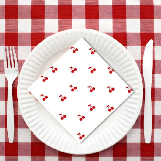 Whimsical Cherry auf Top Cherry Thema Serviette