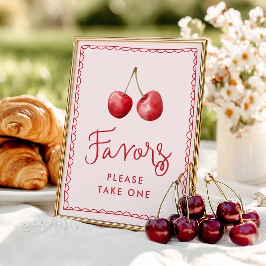 Whimsical Cherry Baby Duwer favorisiert Schild