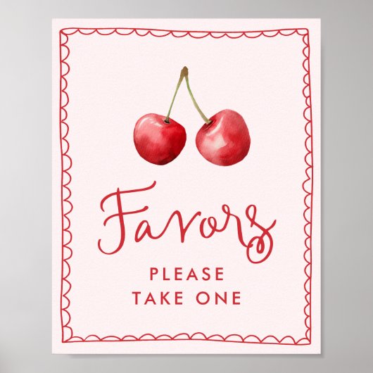 Whimsical Cherry Baby Duwer favorisiert Schild (Vorne)