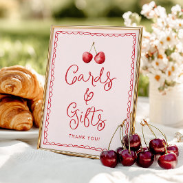 Whimsical Cherry Baby Shooting Cards und Geschenke Poster