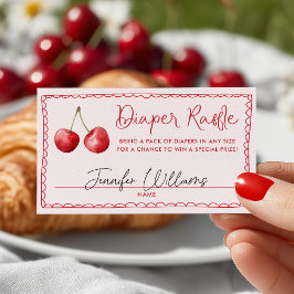 Whimsical Cherry Babydusche Windelwindeln Begleitkarte