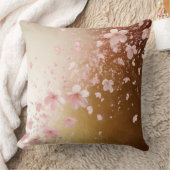 Whimsical Cherry Blossom Blizzard auf Golden Kissen (Decke)