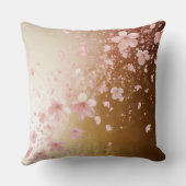 Whimsical Cherry Blossom Blizzard auf Golden Kissen (Rückseite)