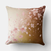 Whimsical Cherry Blossom Blizzard auf Golden Kissen (Vorderseite)