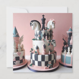 WHIMSICAL CHESS THEMED GEBURTSTAGSKAKE KARTE