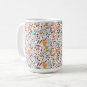 Whimsical Chey und farbenfrohe Blume Kaffeetasse (Vorderseite Links)
