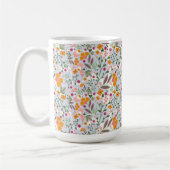 Whimsical Chey und farbenfrohe Blume Kaffeetasse (Links)