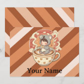 Whimsical Chibi Koala Adventure Greetin Feiertagskarte (Vorne/Hinten)