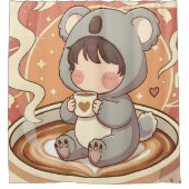 Whimsical Chibi Koala Adventure Shower Curtain Duschvorhang (Vorderseite)