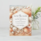 Whimsical Chic Beach Hochzeit Save The Date (Stehend Vorderseite)